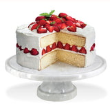 Assiette à gâteau sur pied en marbre Natural Living