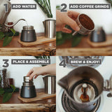 Cafetière italienne 6 tasses Milano Steel inox Grosche