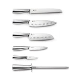 Ensemble de bloc à couteaux rotatif en acacia de 7 morceaux Ricardo