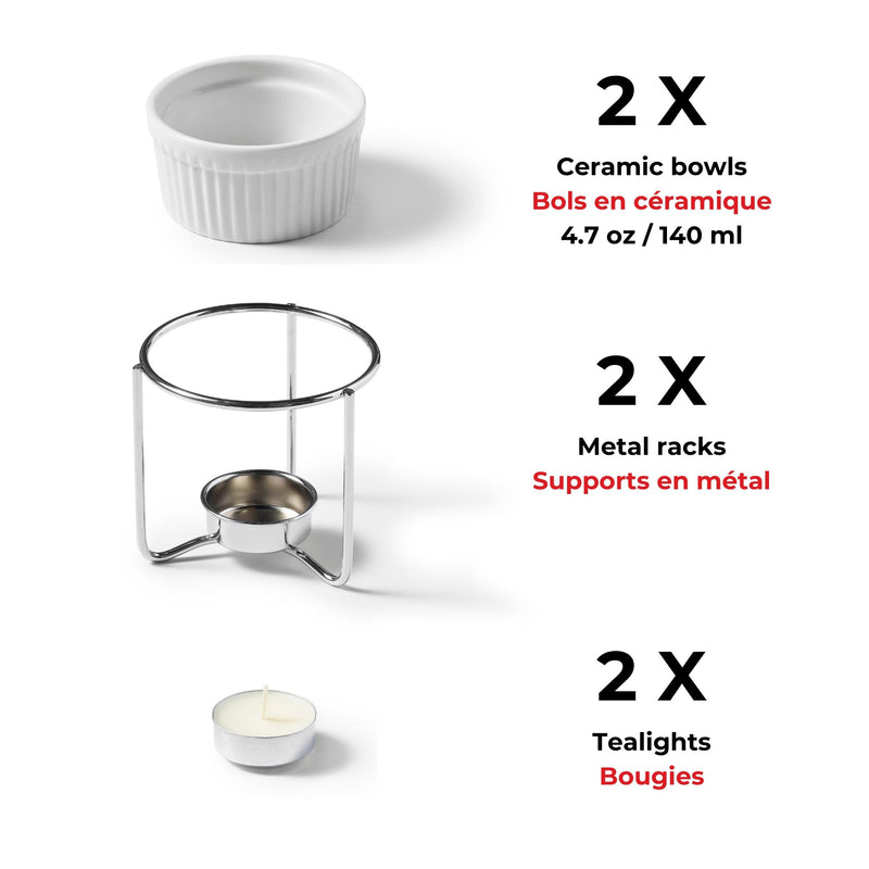 Ensemble de 2 réchauds à beurre Gourmet BISTRO