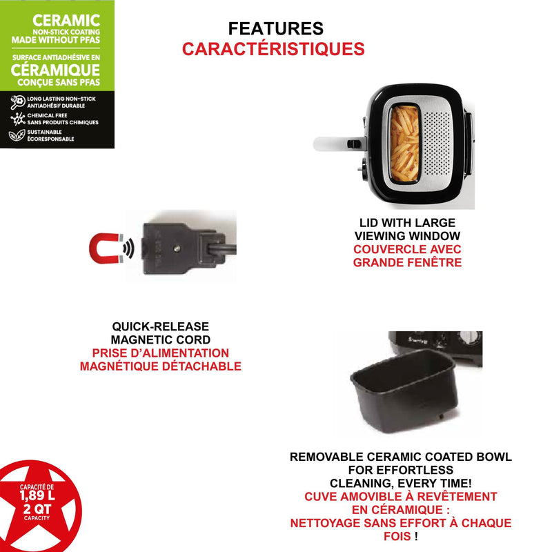 Friteuse de 2,5L avec revêtement en céramique Starfrit