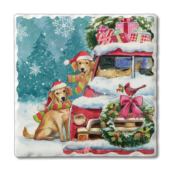 Sous-verres Chiens de Noël Candym