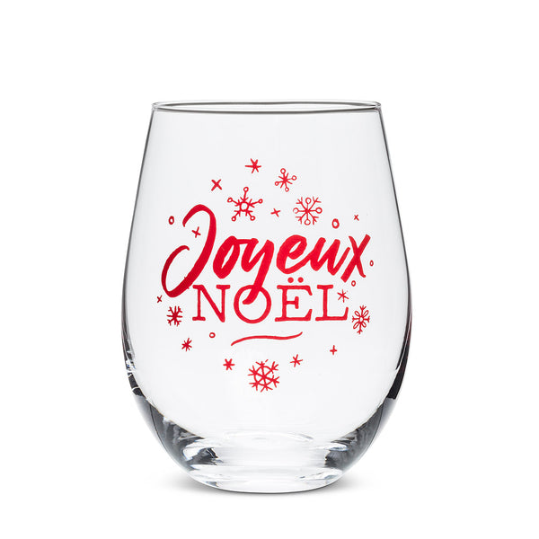 Verre à vin sans pied Joyeux Noël Abbott