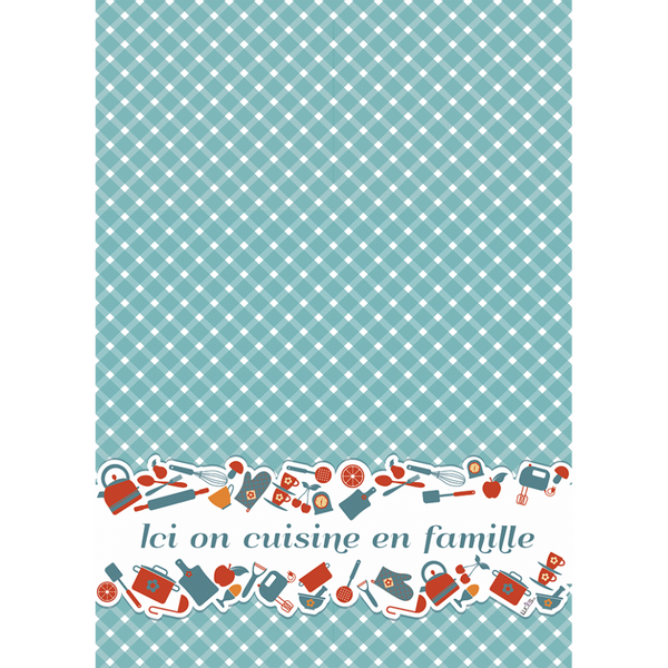 Linge à vaisselle Ici on cuisine en famille Lucies