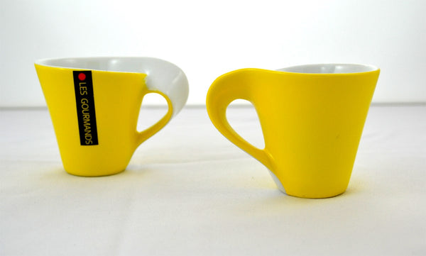 Ensemble de 2 tasses à espresso jaunes Nostalgia