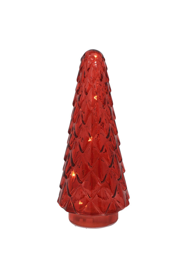 Sapin en verre lumineux rouge Nostalgia