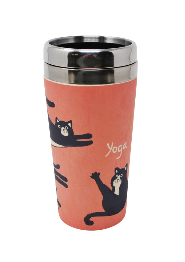 Tasse de transport en bambou Yoga de chats Nostalgia