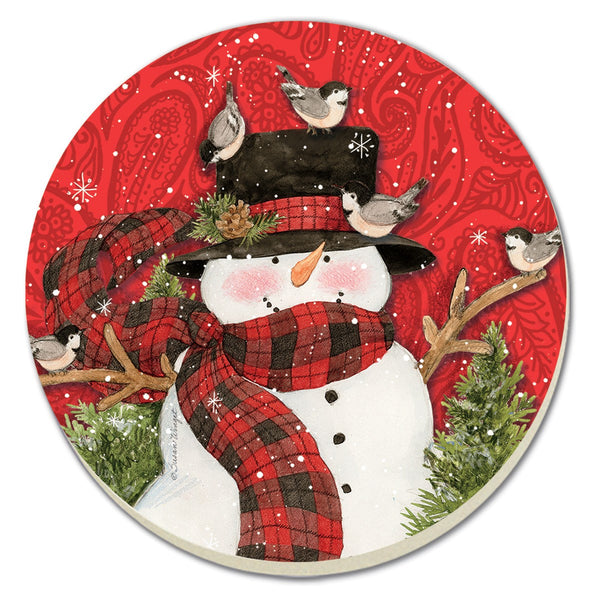 Sous-verres ronds Bonhomme de neige Candym