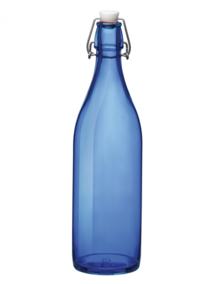 Bouteille Giara bleue de 1 L avec bouchon Bormioli Rocco