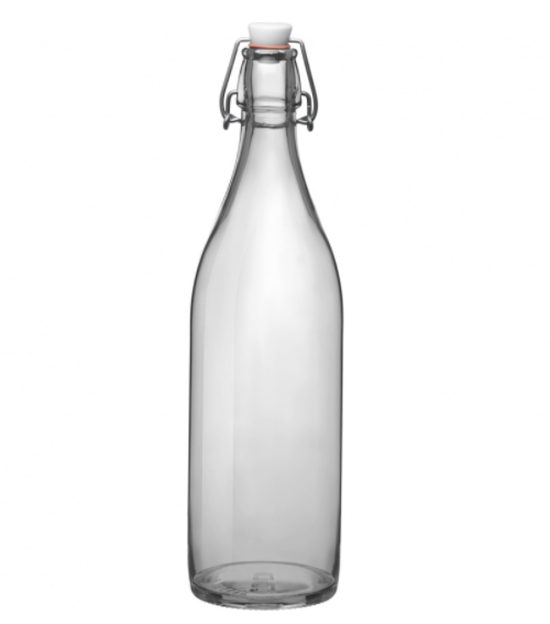 Bouteille Giara transparente de 1 L avec bouchon Bormioli Rocco