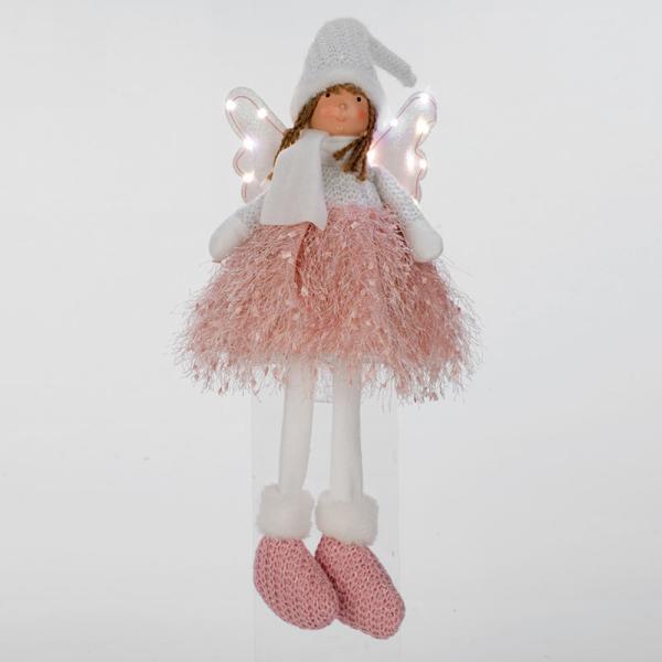 Figurine illuminée Ange rose & blanc Attitude import