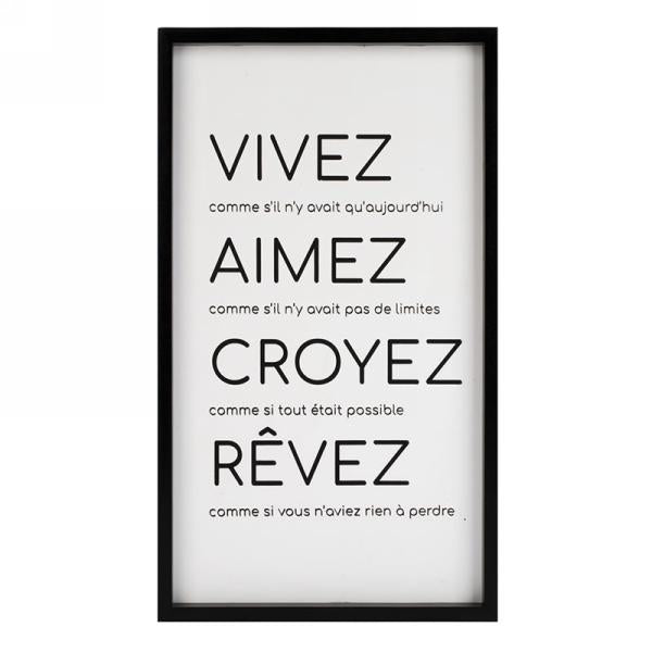 Plaque murale Vivez Aimez Croyez Attitudes import